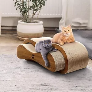 ScratchMe Cat Scratching Post Lounge Relaxing Bed Cat Scratcher Cardboard - Picture 1 of 7