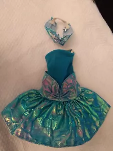BARBIE PUPPENKLEIDUNG IRISIEREND GLITZER GLÄNZEND MEERJUNGFRAU ROCK TOP - Bild 1 von 7
