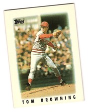 1986 Topps Major League Leaders Minis #40 Tom Browning