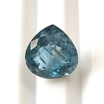 天然蓝色海蓝宝石 2.65 克拉心形切割刻面未经处理的石头 9.2X8.8 毫米 — 第 1/4 张图片