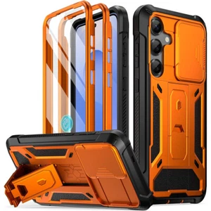 Funda poética con soporte para cámara deslizable naranja para Samsung Galaxy S25 Plus - Imagen 1 de 6