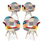 Aron Living Pyramid 17.5" Cotton And Wood Armchairs In Multi-Color (Set Of 4)