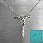 Tiffany & Co. 19mm Peretti Crucifix Cross 925 Sterling Silver Necklace 20