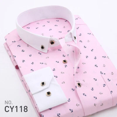 Camisas de vestir para hombre Ropa Mangas largas Floral Formal Negocios Trabajo Camisas informales Foto 1 de 4