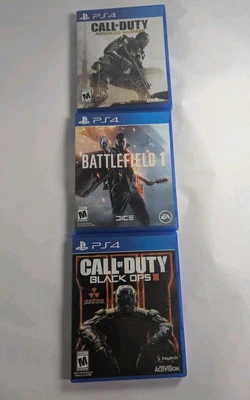 Lote de 3 Call of Duty: Advanced Warfare y Black Ops 3 y Battlefield 1 PS4 Foto 1 de 4