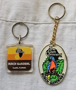 2p Vtg Busch Gardens Key Chains Tampa Florida The Dark Continent Africa Parrot - Picture 1 of 4
