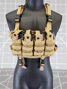 BAM 1/6 Scale Coyote Tan Chest Rig W/ Ammo Pouches (Playhouse) - Picture 1 of 5