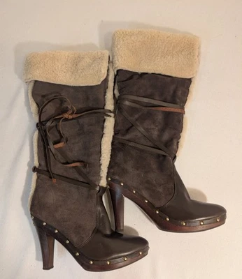 Botas MICHAEL KORS de cuero y piel de oveja de piel de oveja para mujer talla 8 1/2 M Foto 1 de 4