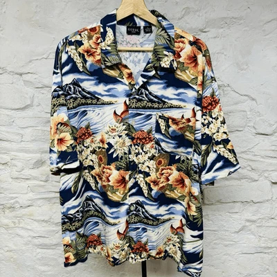 Винтажная рубашка Guess Georges Marciano вискоза на пуговицах сделано в США размер XL искусство - Изображение 1 из 4