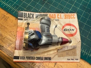 Cox Black Widow .049 Glow Engine NIB Cat No 150 Vintage Control Line Free Flight - Picture 1 of 1