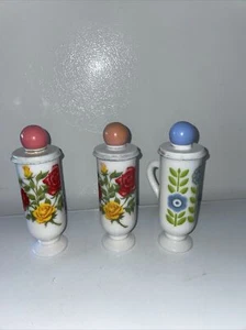 Lot of 3 Vintage 70s Avon Dutch Treat Demi Cup Milk Glass Lotion Jar Decor Mod - Picture 1 of 6