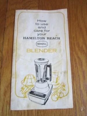 Hoja de instrucciones de licuadora Hamilton Beach Scovill de colección SOLO cómo usar y cuidar SOLO Foto 1 de 4