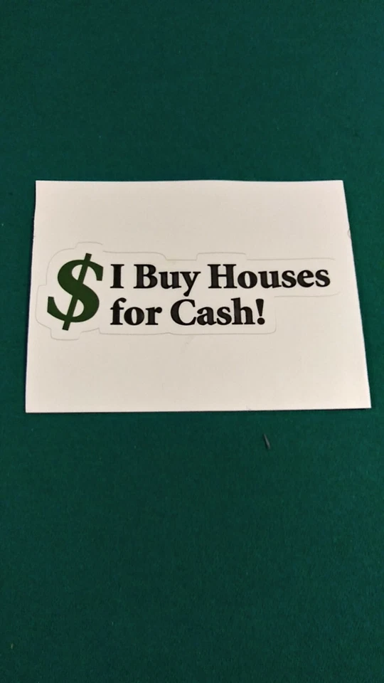 ¡COMPRO CASAS POR DINERO EN EFECTIVO! Pegatina vinilo blanco y negro!  4,0 x 1,2 Foto 1 de 1