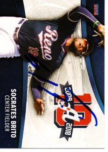 Socrates Brito 2018 Reno Aces Autographed Signed Card