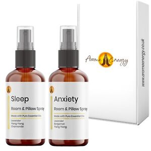 Sleep + Anxiety Pillow Spray Set In Gift Box Essential Oil Sleep Spray Lavender