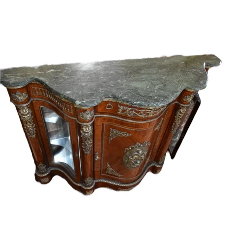 Vintage Louis XV Style Marble Top Dining Sideboard Buffet Server Cover
