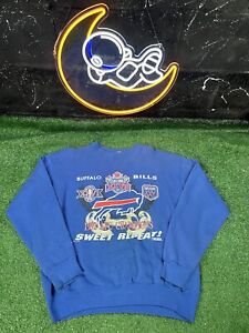 Vintage Buffalo Bills Crewneck Sweatshirt NFL 1992 Sweet Repeat Trench Sz Large