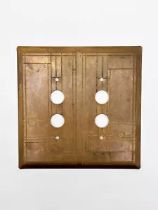 Copper switch plate cover for pushbuttons - Craftsman/Mission style - Double - Picture 1 of 2