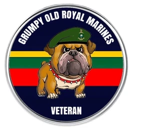 Royal Marines Grumpy Old Veteran Military Army lapel pin badge 27mm - Picture 1 of 2
