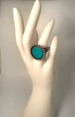 ЛАГОС МАЙЯ БИРЮЗОВЫЙ КРУГ ДРАГОЦЕННЫЙ КАМЕНЬ КОЛЬЦО РАЗМЕР 7 - Изображение 1 из 4