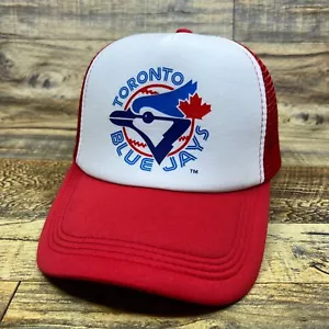 Toronto Blue Jays Mens Trucker Hat Red Snapback 1977 Vintage Logo Baseball Cap - Picture 1 of 8