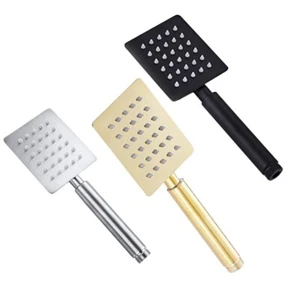 Rain Handheld Shower Head Big Panel Square Circular Stainless Steel Sprinkler - Picture 1 of 27