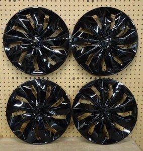 1 Set of Black 13" Hubcaps Wheel Covers Fits Mitsubishi Mirage - Picture 1 of 12