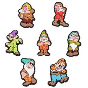 Snow White Seven Dwarfs Croc Charm Set Of 7 - Picture 1 of 1