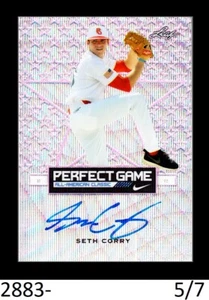 1-2016 LEAF PERFECT ETCH HOLO WAVE PINK AUTO SETH CORRY GIANTS 5/7 - Picture 1 of 1