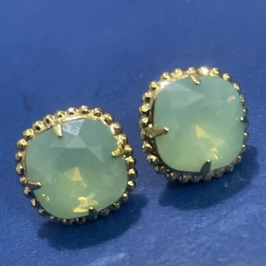 Vintage Sorrelli Cushion Cut Stud Earrings Cartouche Signed Blue Crystal 0.5” - Picture 1 of 7