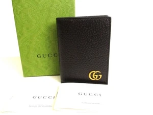 Authentic GUCCI GG Marmont Black Leather Business Card Case #9260 - Picture 1 of 12