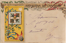 1-Militaria-cartolina reggimentale 2° Rgt. Artiglieria-v.1914 x Ustica-Sicilia