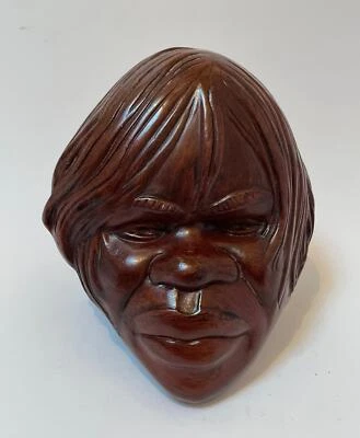 MASCARILLA DE PARED ABORIGEN DE CERÁMICA AUSTRALIANA DE PIEDRA ALVA DE COLECCIÓN FIRMADA Foto 1 de 4