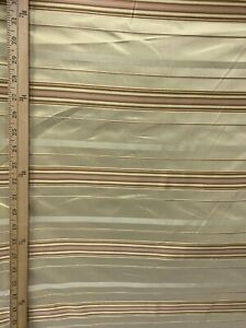BEIGE PINK Striped Taffeta Brocade Upholstery Drapery Fabric (54 in.) Sold BTY