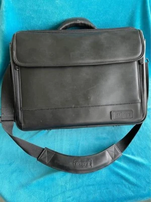 TARGUS Black Leather like LAPTOP Bag Case Briefcase w/ Shoulder Strap NICE - Image 1 of 4