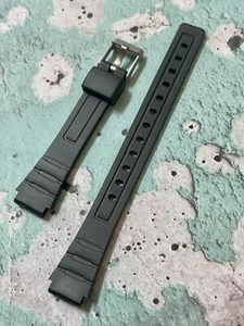 Dive watch flared end band 12mm ladies vintage rubber waterproof watch strap - Picture 1 of 5