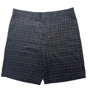 ASHWORTH karierte elegante Activewear Golfshorts für Herren 40 W schwarz grau vorne flach - Bild 1 von 14