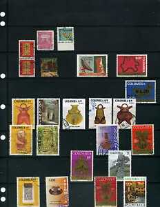 TRAVEL IN  COLOMBIA, 'ARCHAELOGY CULTURE''  22   STAMPS ,  used