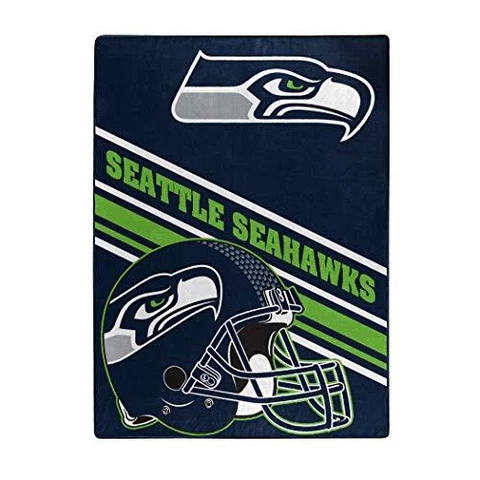 NFL Seattle Seahawks Raschel Throw Blanket, 60" x 80", Slant Cover