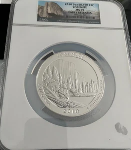 2010 Yosemite National Park ATB 5 oz Silver Coin : NGC MS69 Early Releases - Picture 1 of 2