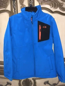 CB Jacket Sz XL {14/16} Water Repel Fleece Blue Pockets Ski Soft Shell - Picture 1 of 7