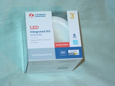 Kit empotrado LED integrado blanco Lithonia Lighting 3 pulgadas nunca usado en caja Foto 1 de 4