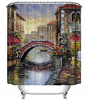 Venice Bridge Fabric Shower Curtain Italy European Romantic Travel Painting Art