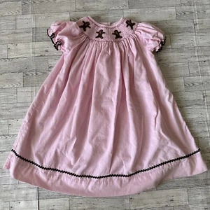 Everyday Heirloom Pink Bishop Sleeve Girls Dress - Gingerbread Christmas Size 4T - Picture 1 of 10