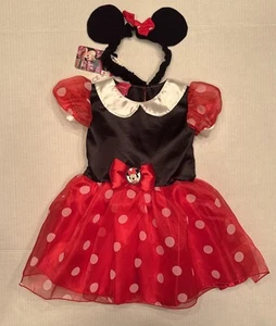 Minnie Mouse Costume Skirt Toddler Polka Dot Girls Dress w/ Headband 12/18M NWT - Picture 1 of 3