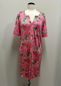 Lilly Pulitzer Pink Floral Silk Jersey Colleen Shift Dress Size 8 NO BELT - Picture 1 of 11