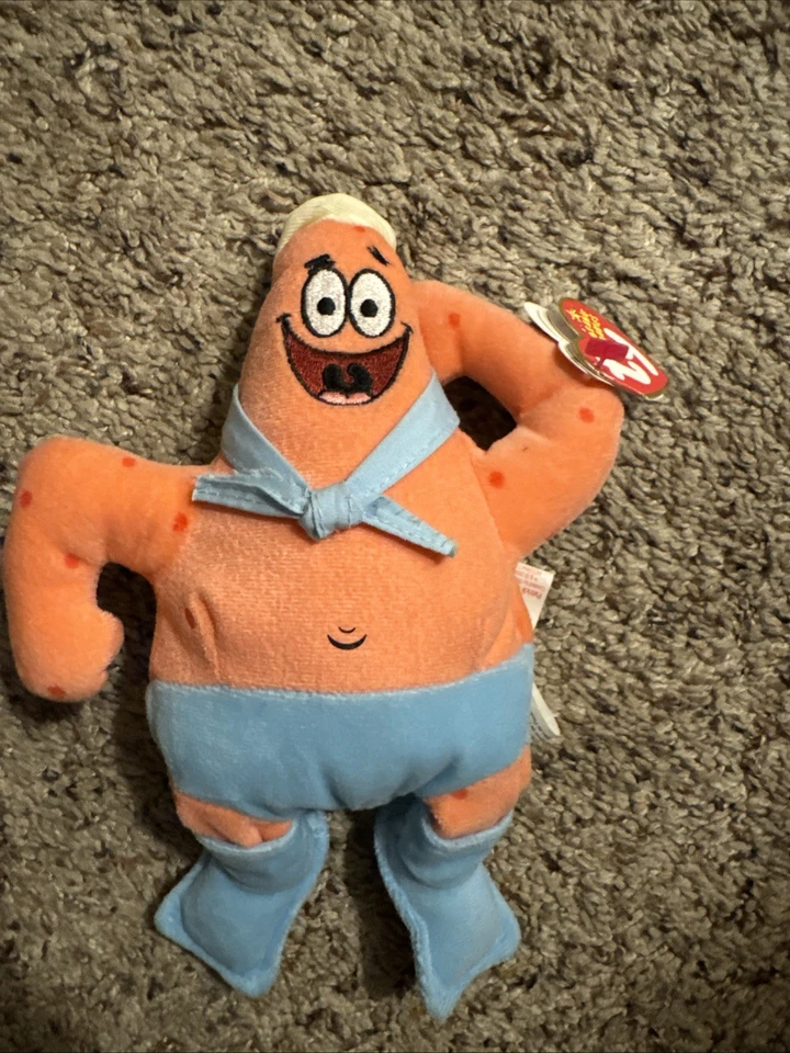 Ty Beanie Baby PATRICK (Star) BARNACLEBOY (Spongebob Squarepants) - Image 1 of 1