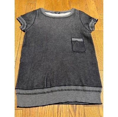 Camiseta vintage tejida manga corta CHANEL azul marino talla M-L para mujer Foto 1 de 4
