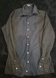 AUTH Raf Simons Black Blue Button Up Shirt Autumn-Winter 2008-2009 Mens Size 50 - Picture 1 of 7