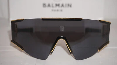 BALMAIN Nuevas Gafas de Sol FLECHE Shield Dorado Negro Gris BPS-138A-141 Foto 1 de 4